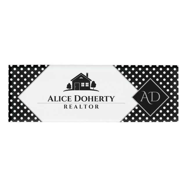 Real Estate Agent | Home | Initials Name Tag (Front)
