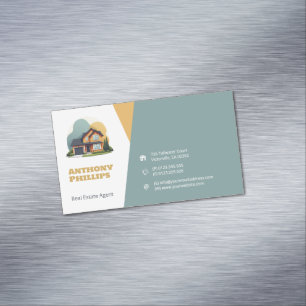 Real Estate Agent   Home Magnetic Business Card