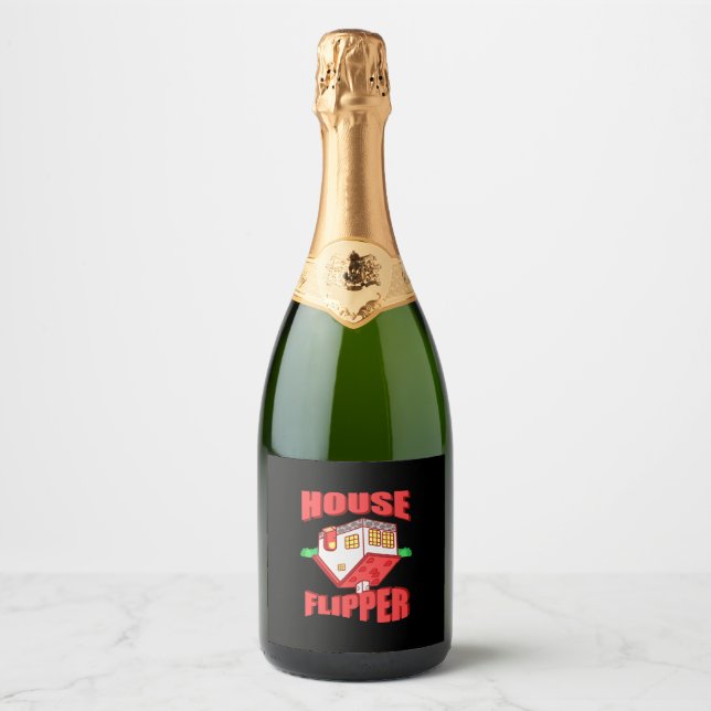 Real Estate Agent House Flipper Sparkling Wine Label (Front)