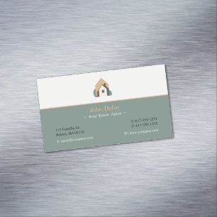 Real Estate Agent   House Magnetic Business Card
