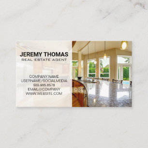 Real Estate Agent   Interior Home   Modern Kitchen Business Card