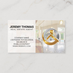 Real Estate Agent Interior Home Modern Realtor Business Card