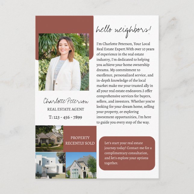 Real Estate Agent Introduction  Postcard (Front)