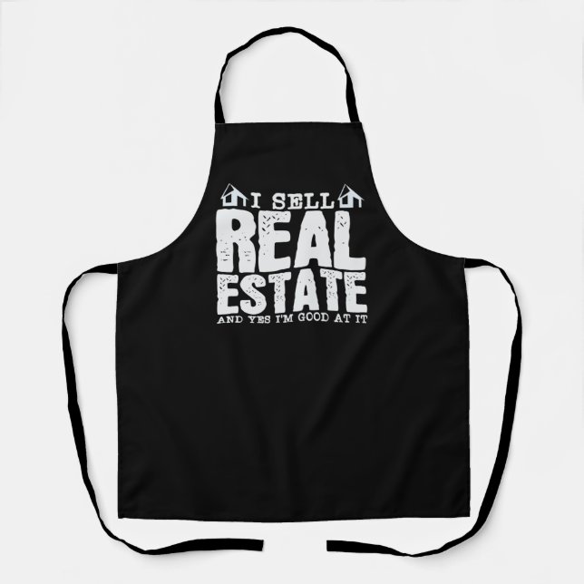 Real Estate Agent Joke Realtor Property Broker Apron (Front)