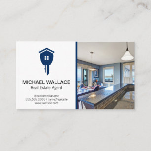 Real Estate Agent Key Modern Kitchen Business Card