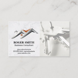 Real Estate Agent Keys Homes Business Card