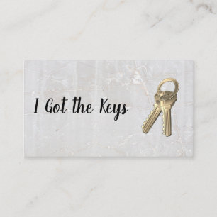 Real Estate Agent   Keys   Marble Business Card