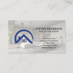 Real Estate Agent Logo   Modern Interior Business Card
