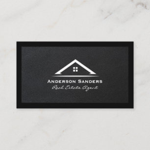 Real Estate Agent Lux Executive Leather Business Card