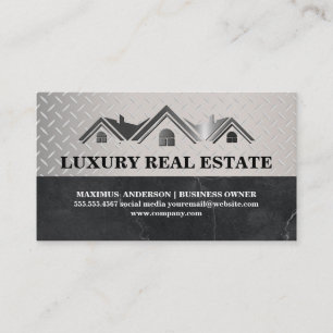 Real Estate Agent   Metal Pattern Business Card