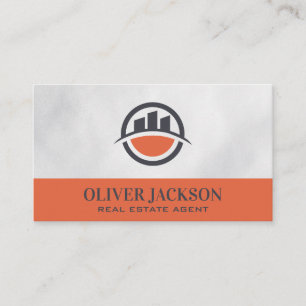 Real Estate Agent   Modern Buildings Icon Business Card