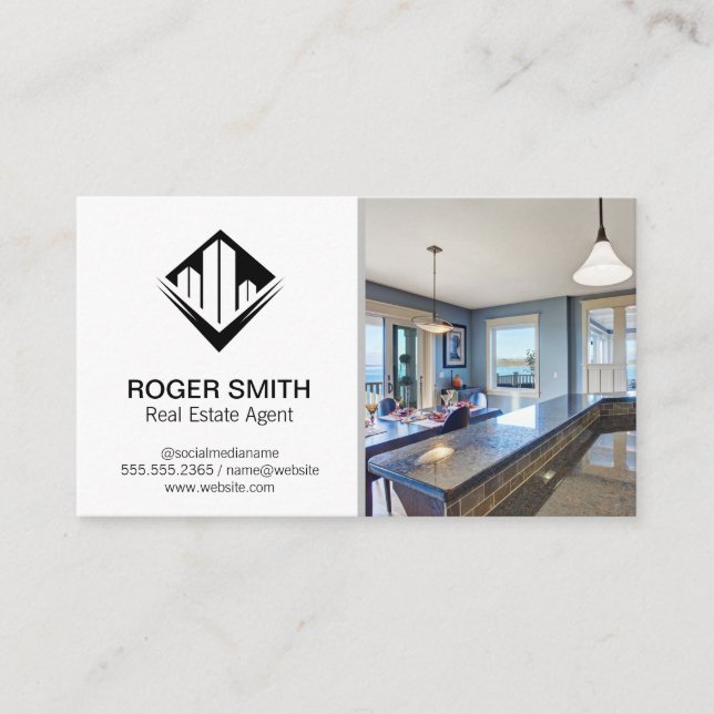 Real Estate Agent | Modern Kitchen Business Card (Front)