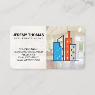 Real Estate Agent Modern Kitchen Realtor Logo Business Card