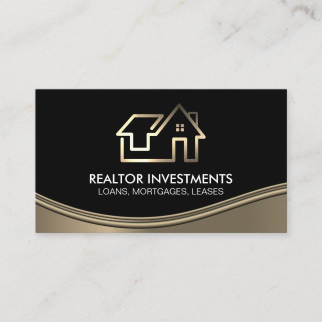 Real Estate Agent Modern Logo Business Card (Front)