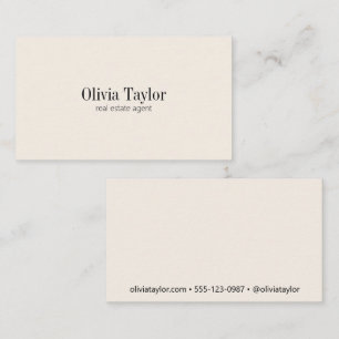 Real Estate Agent Modern Minimalist Professional Business Card