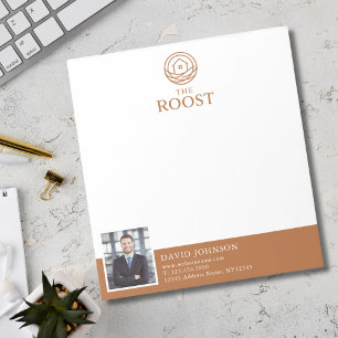 Real Estate Agent Modern Professional Photo Logo Notepad