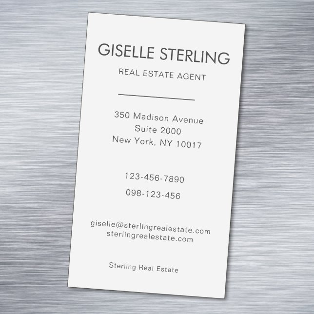 Real Estate Agent Neutral Professional Magnetic Business Card (Creator Uploaded)