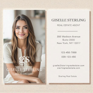 Real Estate Agent Neutral Professional Photo Business Card