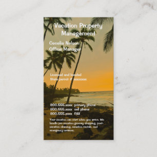 Real Estate Agent or Beach Property Management Business Card