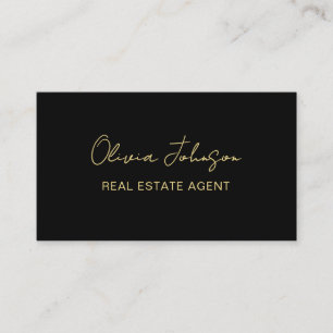 Real Estate Agent Photo Business Card l Black