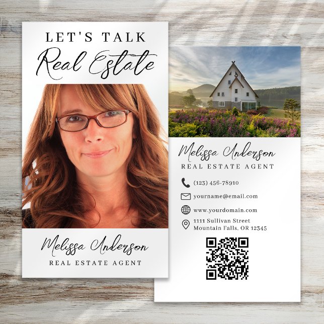 Real Estate Agent Photo QR Code Business Card (Creator Uploaded)