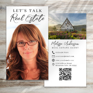 Real Estate Agent Photo QR Code Business Card