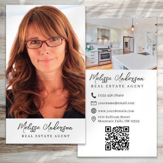 Real Estate Agent Photo QR Code Business Card (Creator Uploaded)
