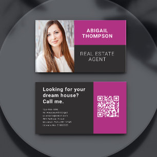 Real Estate Agent Photo QR Code Business Card