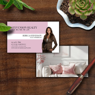 Real Estate Agent Pink Business Card