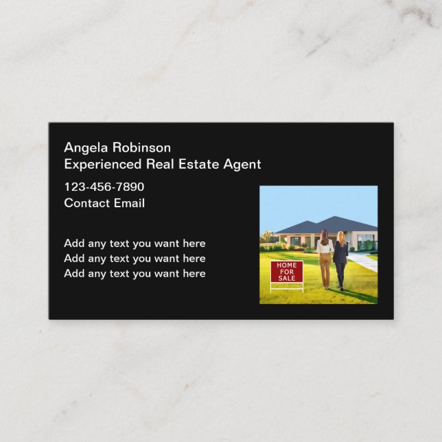 Real Estate Agent Professional Business Cards (Front)
