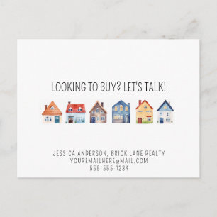 Real Estate Agent Promotional Contact Info Postcard