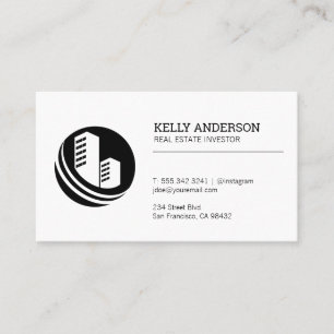 Real Estate Agent   Property Building Icon Business Card