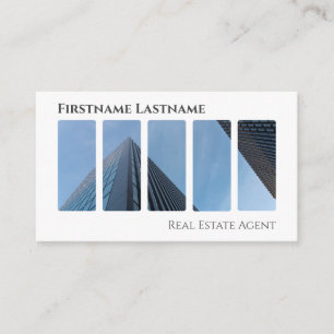 Real estate agent QR-Code modern office buildings Business Card