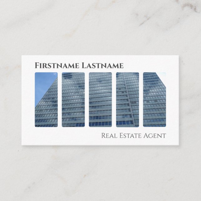 Real estate agent QR-Code modern office buildings Business Card (Front)
