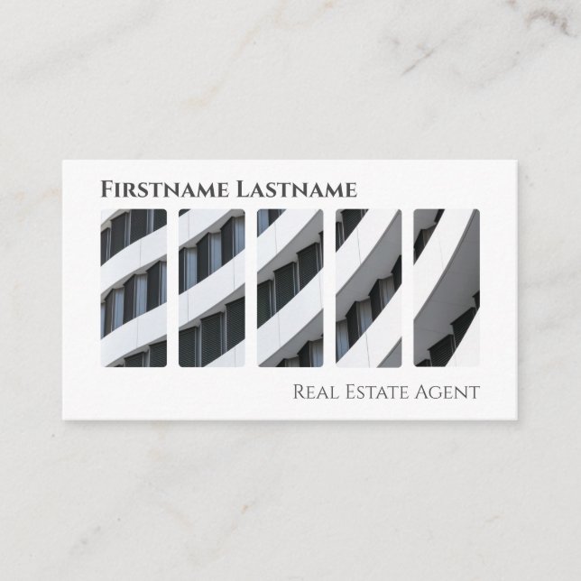 Real estate agent QR-Code modern office buildings Business Card (Front)