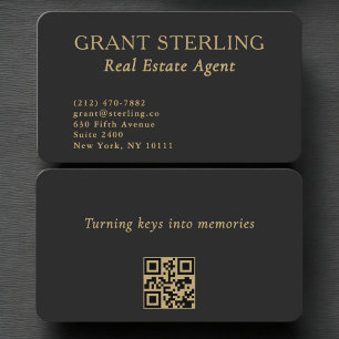 Real Estate Agent QR Code Professional Business Card