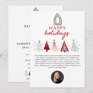 Real Estate Agent Realtor Christmas Happy Holidays Holiday Card