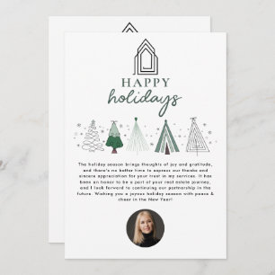 Real Estate Agent Realtor Christmas Happy Holidays Holiday Card