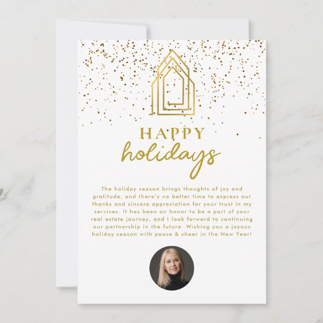 Real Estate Agent Realtor Christmas Happy Holidays Holiday Card (Front)