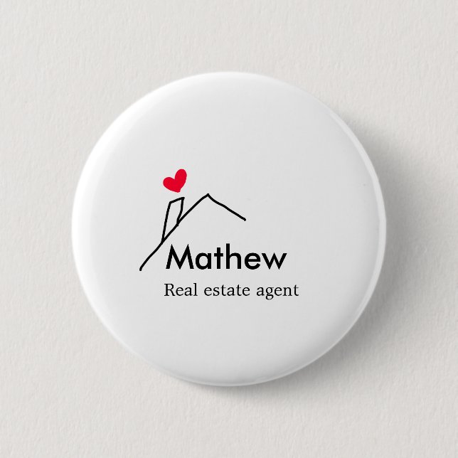 Real estate agent realtor construction home inaugu 6 cm round badge (Front)