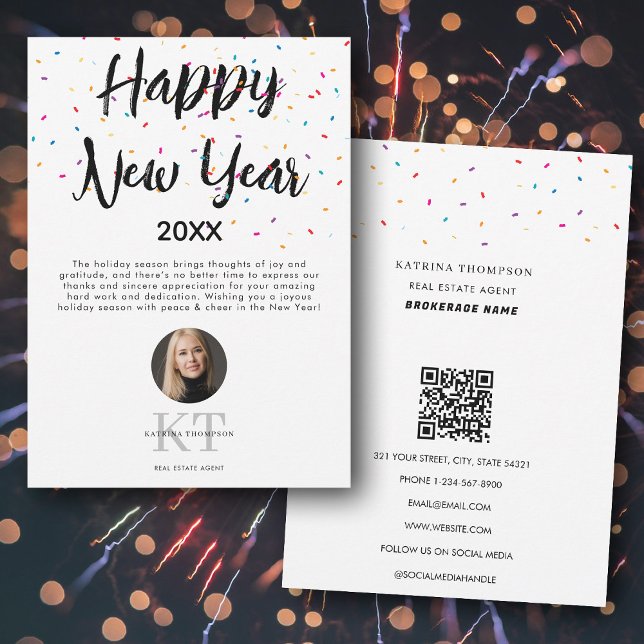 Real Estate Agent Realtor Happy New Year Holidays Holiday Card (Real Estate Agent Realtor Happy New Year Holidays Holiday Card)