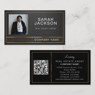 Real Estate Agent Realtor Professional Photo QR Business Card