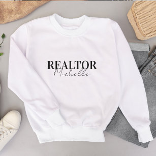 Real Estate Agent Realtor Stylish Script Name  Sweatshirt