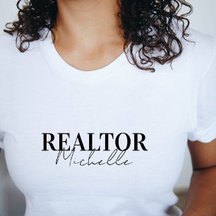 Real Estate Agent Realtor Stylish Script Name T-Shirt