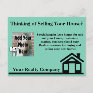 Real Estate Agent Realty Company Advertising Postc Postcard