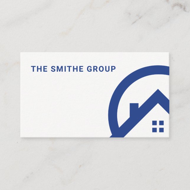 Real Estate Agent | Residential Home Blue Business Card (Front)
