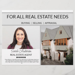 Real Estate Agent services CARD shop sign Flyer