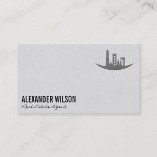 Real Estate Agent / Silver Foil Architect Logo Business Card