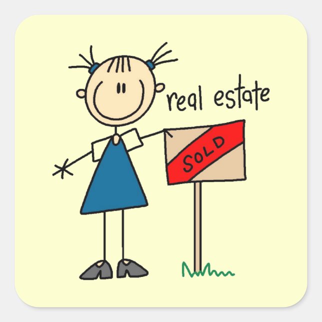 Real Estate Agent Square Sticker (Front)