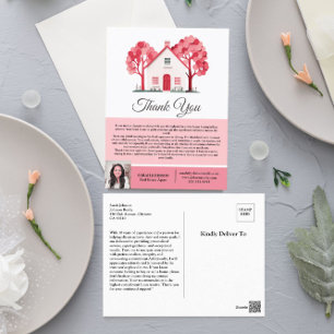 Real Estate Agent  Thank You To Client Postcard